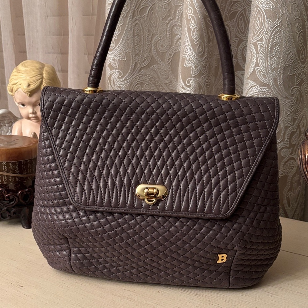 Bally Elegant Brown Quilted Handbag